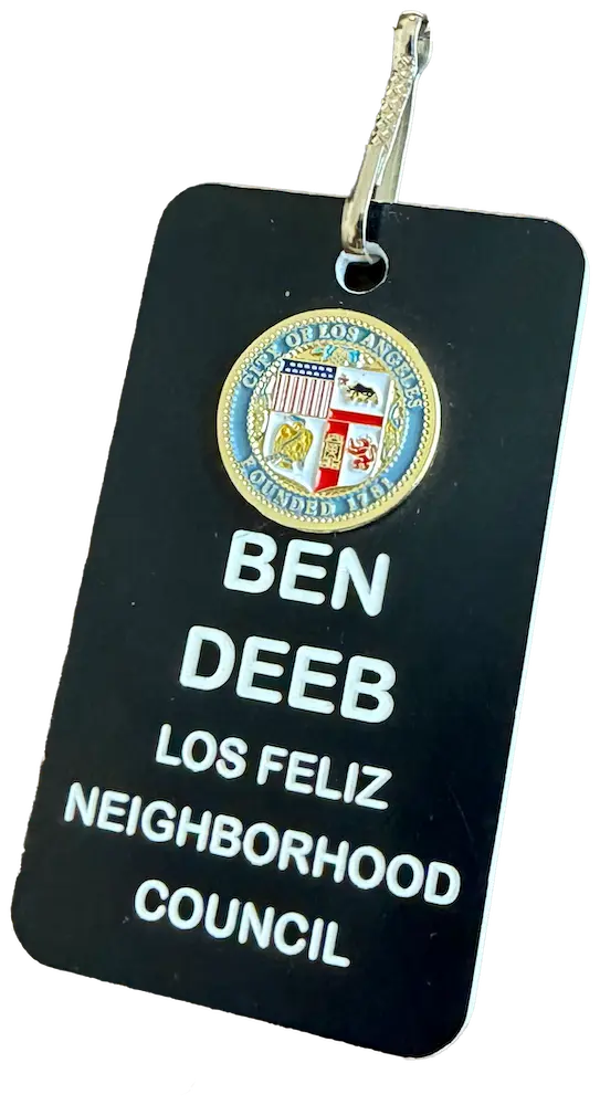 Ben Deeb’s official Los Feliz Neighborhood Council Badge.